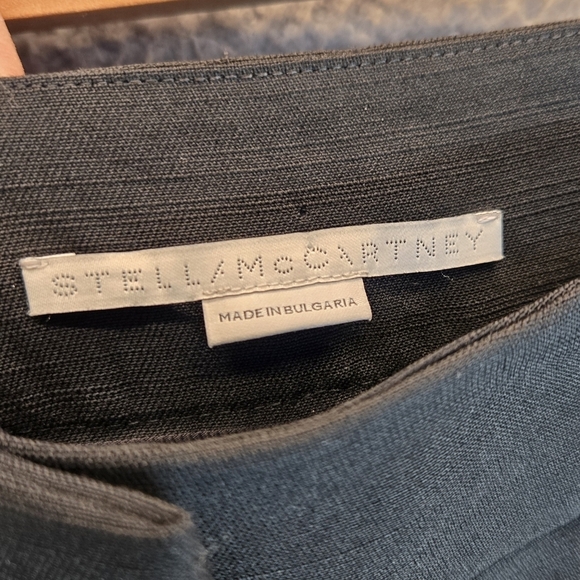 Stella McCartney Women's Barrel Leg All Wool Sz 46 Black Twill Pants Pockets - Picture 7 of 14